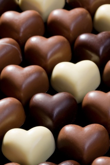 Chocolate hearts background
