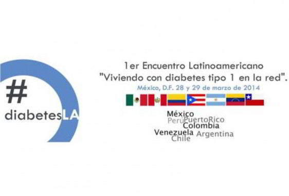 Logotipo y texto del PRIMER ENCUENTRO LATINOAMERICANO “VIVIENDO CON DIABETES TIPO 1 EN LA RED