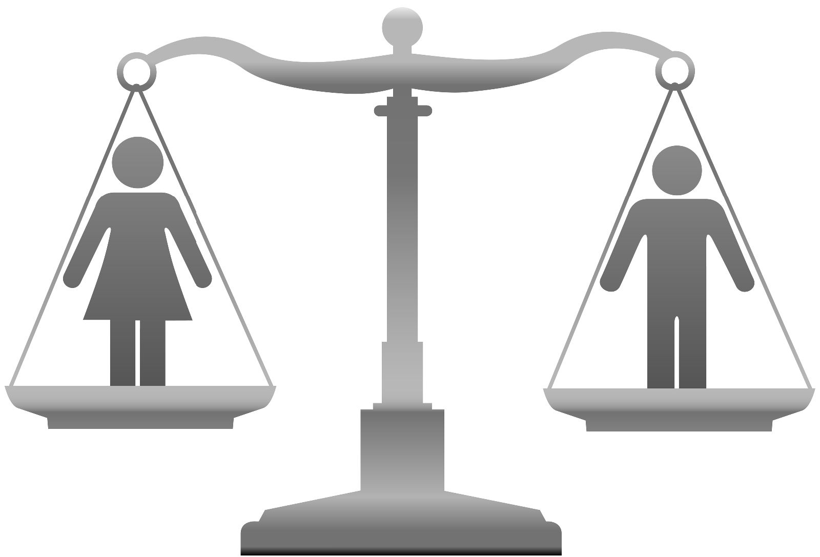 balanza con icono de mujer en la izquierda y de hombre en la derecha