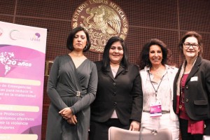 Grupo de mujeres ponentes del foro “Retos y perspectivas desde la sociedad civil. A 20 años de Bélem do Pará”