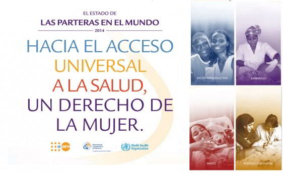 Portada del Estado de la Partería en el Mundo 2014: Hacia el Acceso Universal a la Salud – Un Derecho de la Mujer