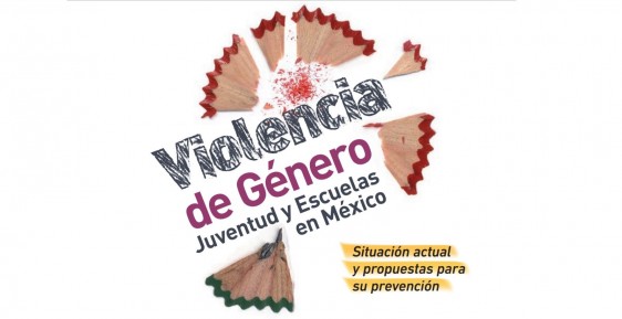 Ilustación de basura de lápiz y el texto Violencia de Género, juventud y escuelas en México