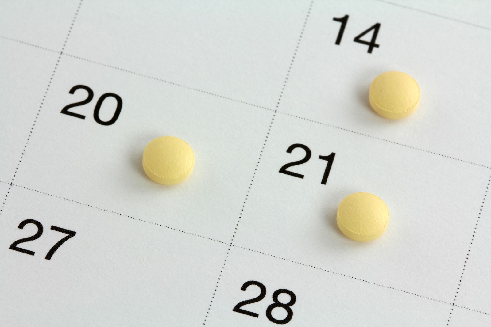 Calendario con pastillas anticonceptivas