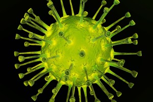 Ilustración 3D del virus Varicella zoster