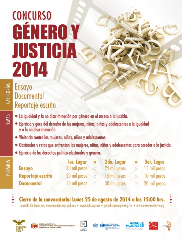 Cartél del concurso “Género y Justicia” edición 2014