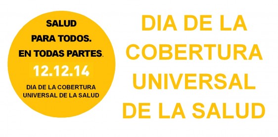 Logotipo en color amarillo y el texto Día de la Cobertura Universal de Salud