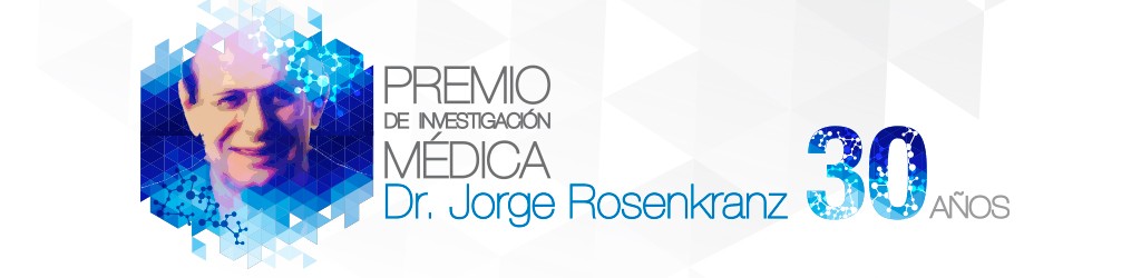 Logotipo con el texto Premio “Dr. Jorge Rosenkranz” e ilustración del Dr. Jorge Rosenkranz