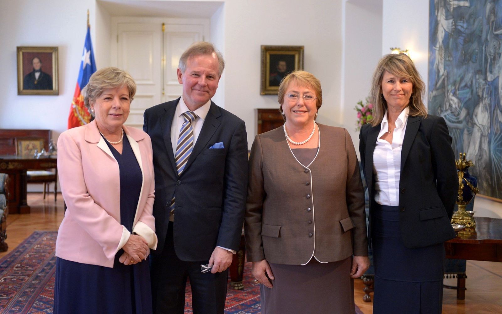 Alicia Bárcena, Ole Petter Ottersen, Michelle Bachelet y Hege Araldsen
