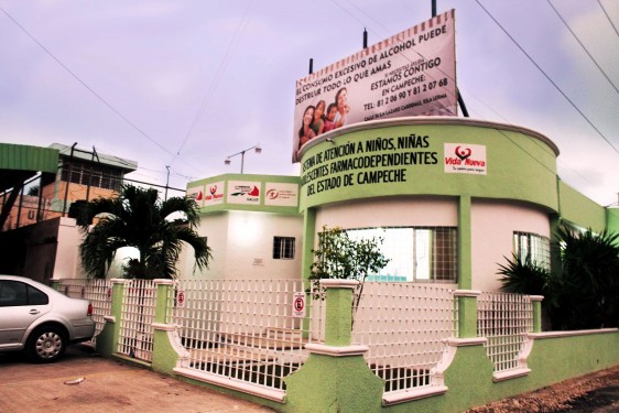 Fachada del Centro de Atención a Niños, Niñas y Adolescentes Farmacodependientes de Campeche “Vida Nueva”