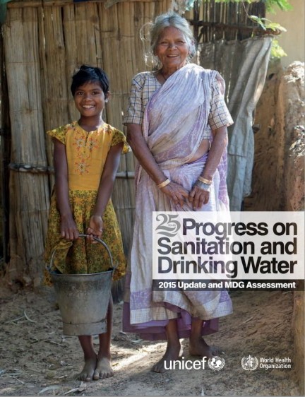 Portada del informe sobre el Programa Conjunto de Monitoreo, Progresos en materia de saneamiento y agua: informe de actualización de 2015 y evaluación de los OMD