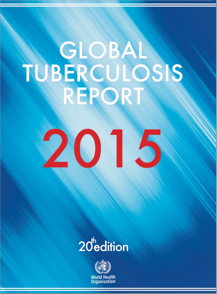 Portada azul con el texto "GLOBAL TUBERCULOSIS REPORT 2015"
