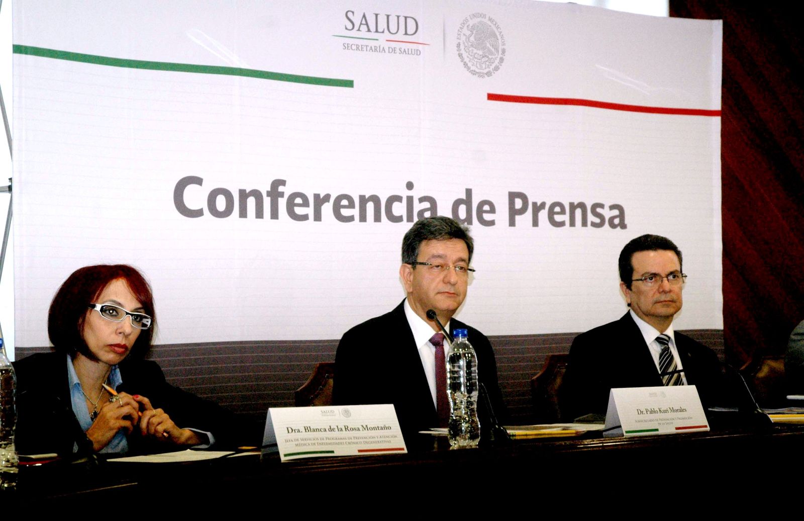 Conferencia de Prensa Enfermedades por Virus de Zika en la foto Dr Cuitlahuac Ruiz M atus Dra Blanca de la Rosa Montaño DR Pablo Kuri Morales DR Victor Hugo Borja DR Jesus Felipe Gonzalez