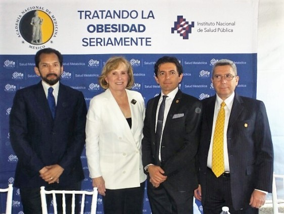 Dr. Carlos Aguilar Salinas, Dra. Donna H. Ryan, Dr. Simón Barquera y Dr. Armando Mansilla