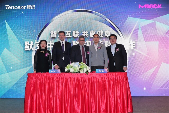 Merck firmó un acuerdo de colaboración estratégica hoy con Tencent, un proveedor líder de servicios de valor agregado de Internet.