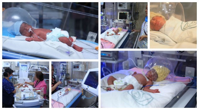 Los cinco bebés se encuentran estables y no requirieron apoyo ventilatorio. La madre se encuentra en buenas condiciones y sin complicaciones.