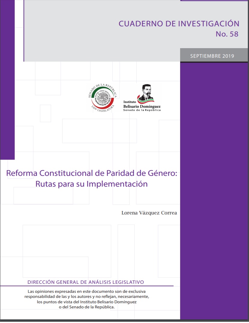 Portada Reforma Constitucional de Paridad de Género: Rutas para su Implementación