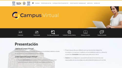 Captuta de pantalla de Universidad Nacional Autonoma de México “Campus Virtual”