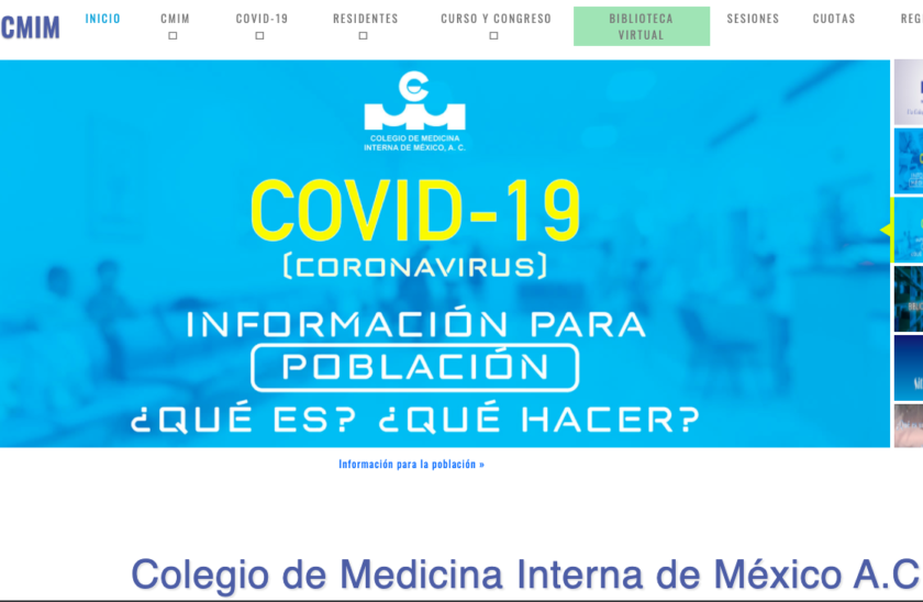 Colegio de Medicina Interna de México, uno de los colegios que se unen para proteger a sus especialistas en riesgo.