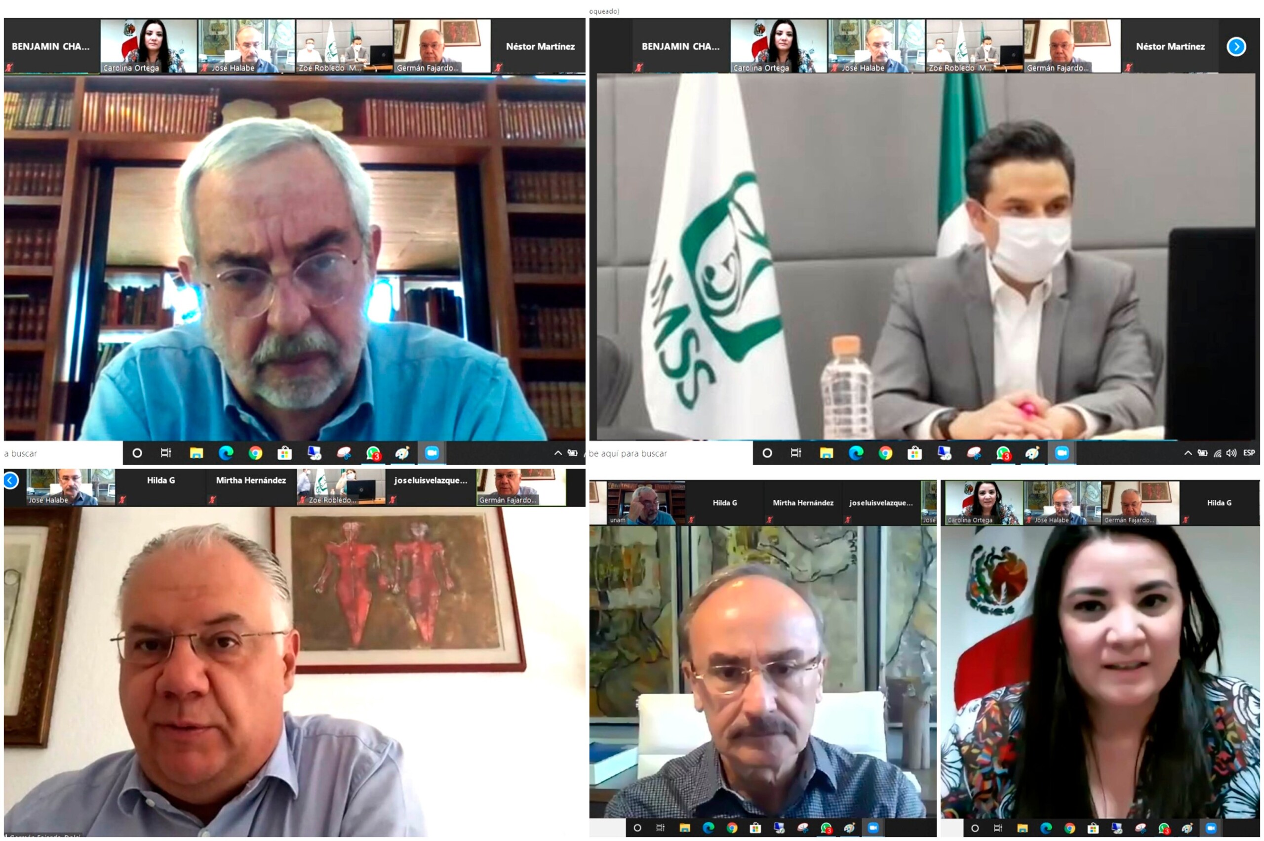 Videconferencia con funcionarios de la UNAM y el IMSS