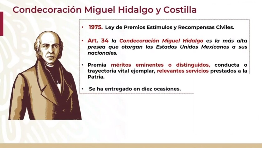 condecoración Miguel Hidalgo 