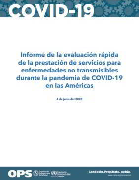 En este informe se presenta un panorama general del impacto que la pandemia de COVID-19 ha tenido en los servicios contra las ENT en la Región de las Américas, con datos obtenidos a lo largo de cuatro semanas en mayo del 2020, en un momento en el que se consideraba que la Región de las Américas era el epicentro de la pandemia mundial de COVID-19.