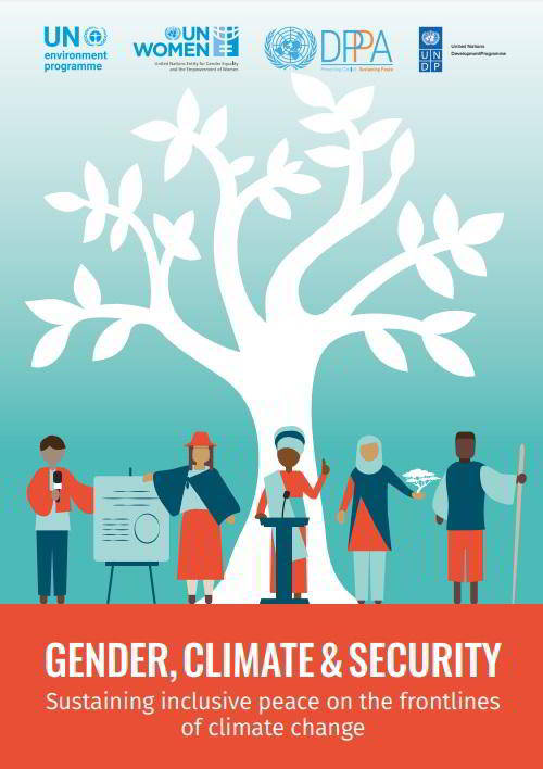 Portada del informe "Gender, climate and security: Sustaining inclusive peace on the frontlines of climate change"