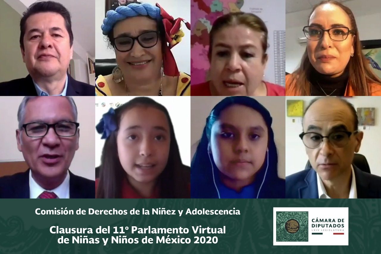 Cñausura del Onceavo Parlamento Virtual de Niñas y Niños