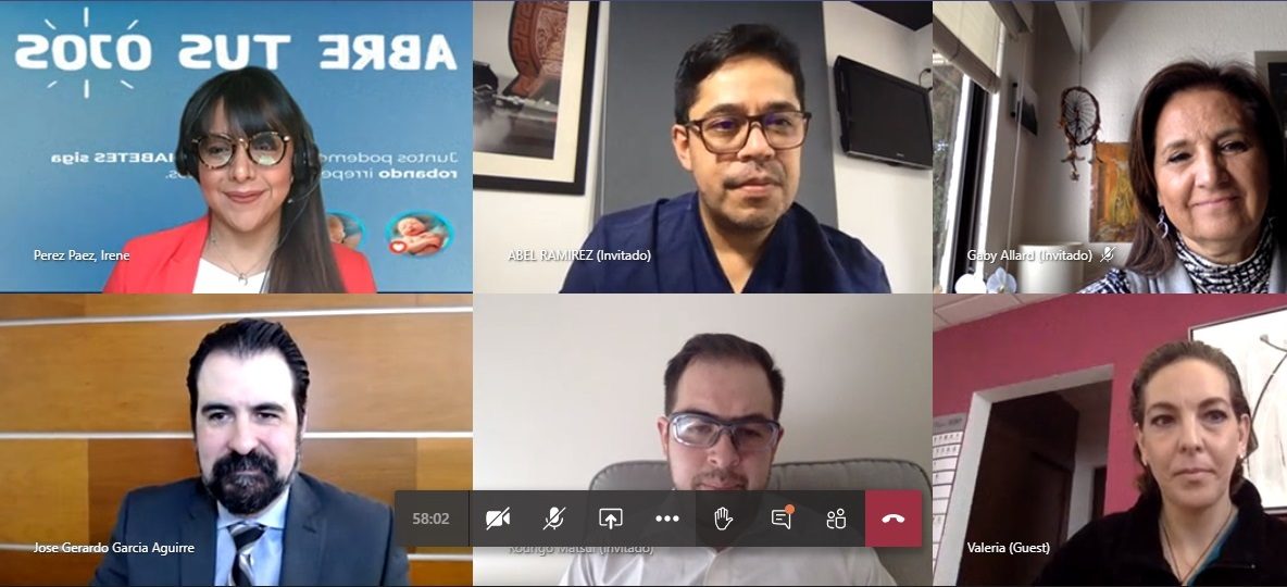 Videoconferencia de Campaña dirigida a quienes viven con diabetes, sus familiares y la sociedad en general, para invitarlos a acudir con un oftalmólogo, una vez al año.