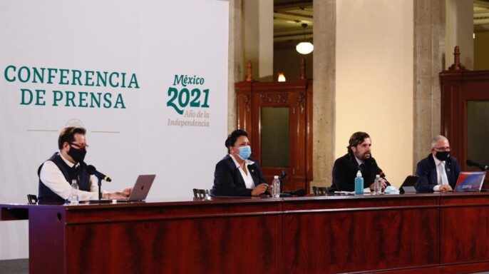 conferencia de prensa acerca del informe diario sobre COVID-19, en Palacio Nacional