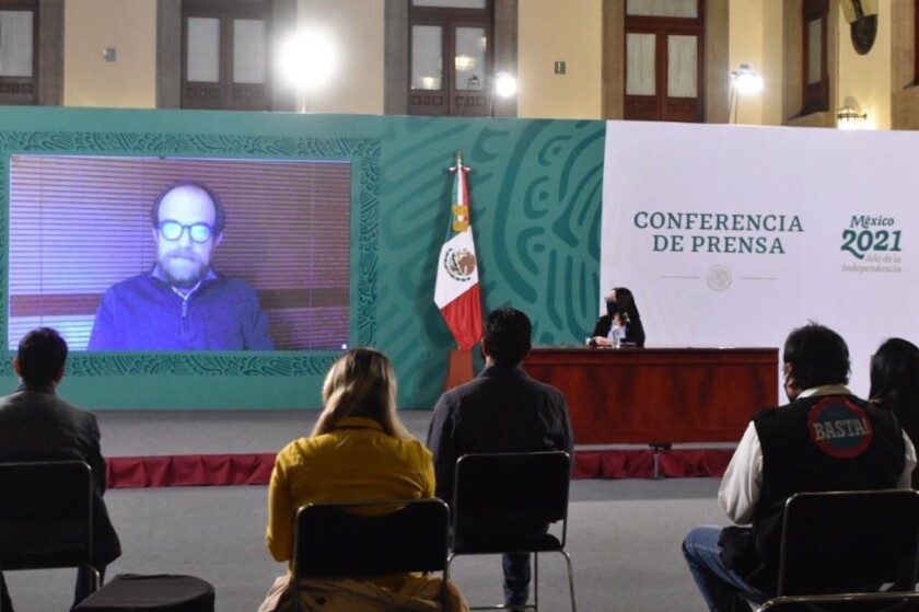 conferencia de prensa en Palacio Nacional