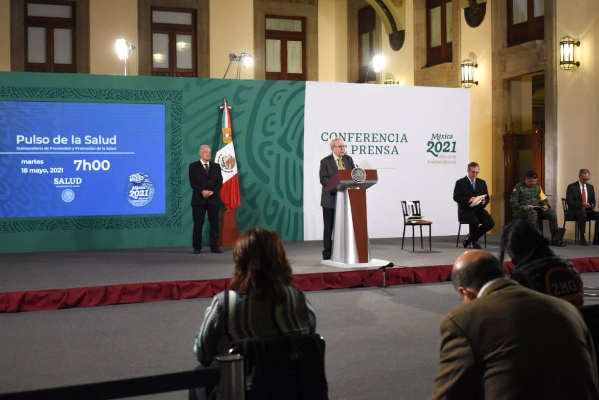 El Pulso de la Salud, en la conferencia de prensa matutina del 18 de mayo de 2021