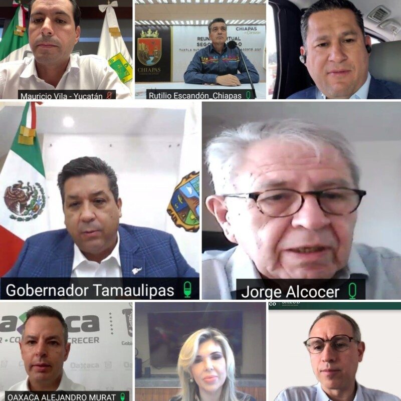 reunión virtual con gobernadores y autoridades estatales