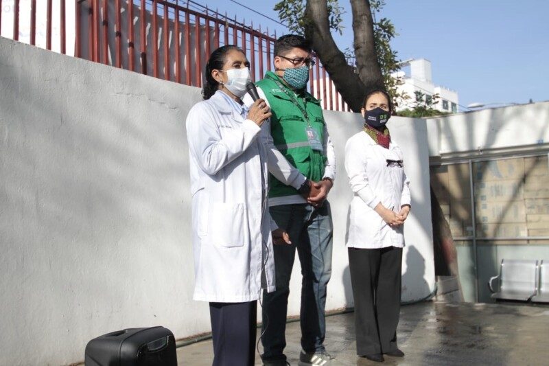 Banderazo en el Centro de Salud T-III “Doctor Rafael Ramírez Suárez”, ubicado en la Alcaldía Gustavo A. Madero