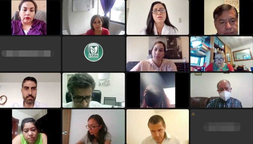 videoconferencia de la reunión entre autoridades del Instituto y padres de menores con cáncer