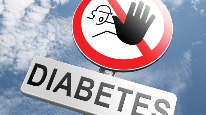 Letrero de ALTO a la diabetes