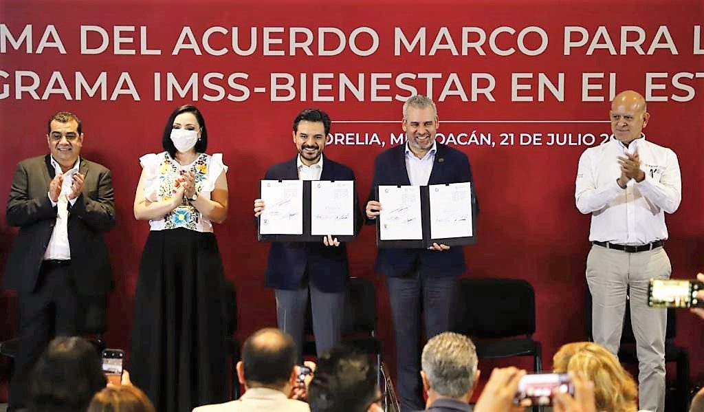 Firman autoridades del gobierno federal y de Michoacán acuerdo marco para ampliar el Programa IMSS-Bienestar en el estado