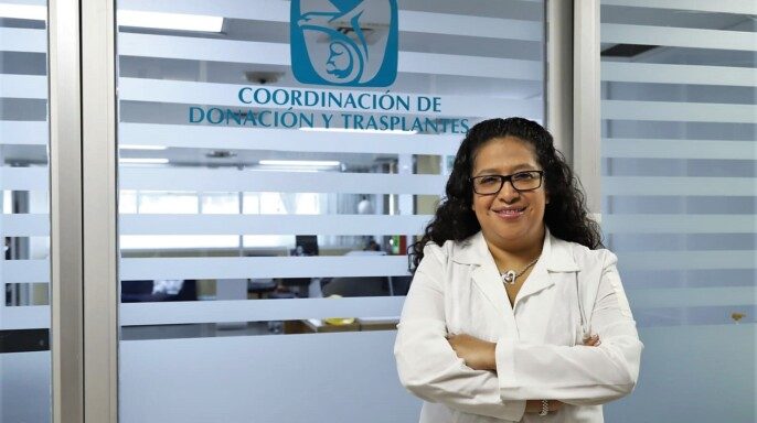 doctora Érika Rivera Durón, jefa de área en la Coordinación de Donación y Trasplante de Órganos, Tejidos y Células del IMSS