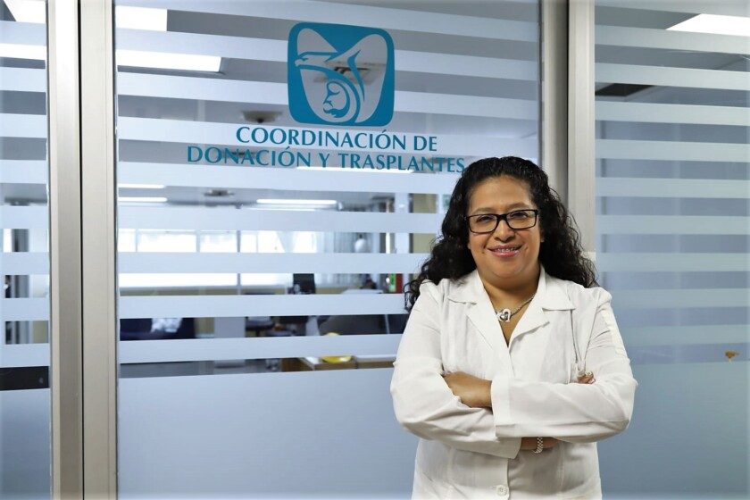 doctora Érika Rivera Durón, jefa de área en la Coordinación de Donación y Trasplante de Órganos, Tejidos y Células del IMSS