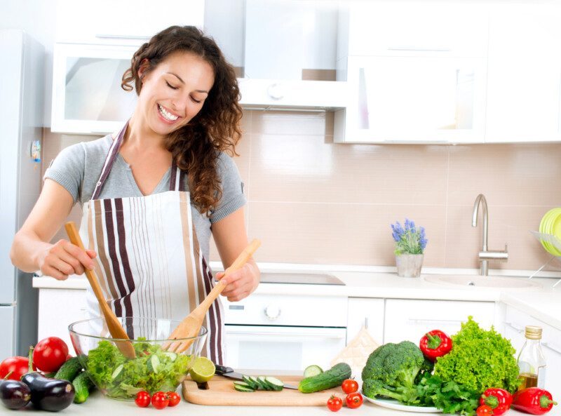 cocinando alimentos saludables