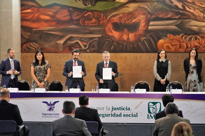 Firman SCJN y el IMSS convenio histórico de colaboración por la justicia, la salud y la seguridad social