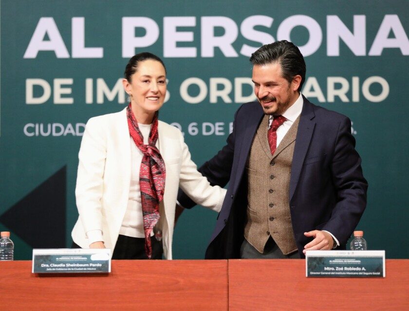 jefa de Gobierno de la Ciudad de México, Claudia Sheinbaum Pardo con director general del Instituto Mexicano del Seguro Social (IMSS), Zoé Robledo