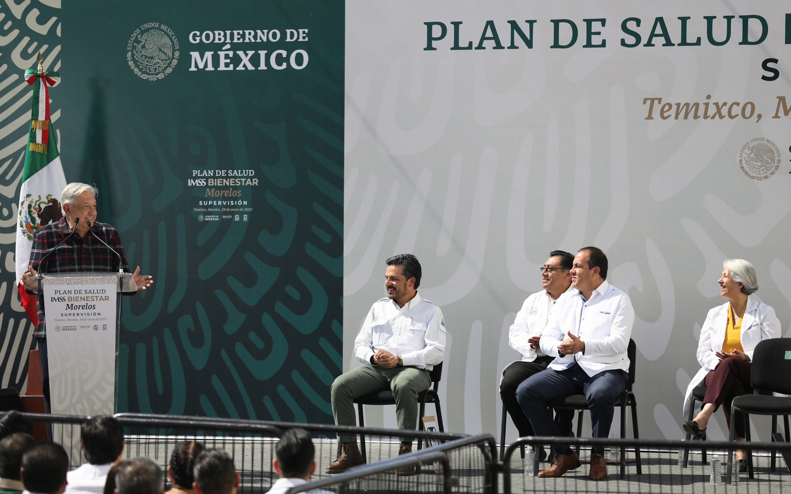 Presidente Andrés Manuel López Obrador en supervisión de avances del Plan de Salud IMSS-Bienestar en Morelos