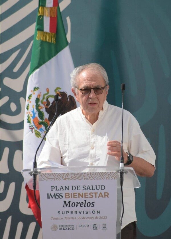 Jorge Alcocer Varela, secretario de salud en supervisión de avances del Plan de Salud IMSS-Bienestar en Morelos