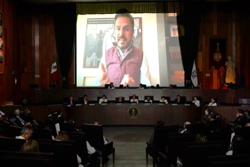 director general del IMSS, Zoé Robledo en videoconferenia en la ANM