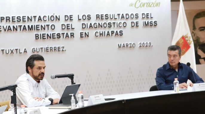 Rutilio Escandón y Zoé Robledo presentan resultados del diagnóstico IMSS Bienestar en Chiapas