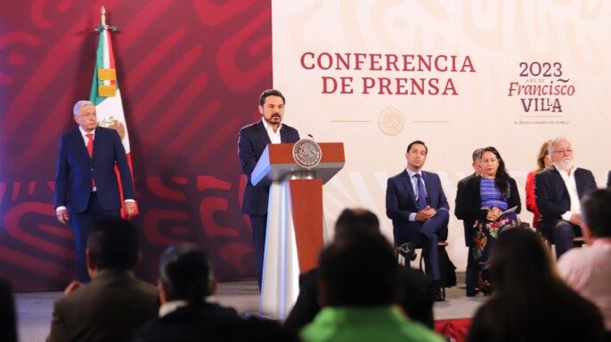 conferencia de prensa que encabezó el presidente Andrés Manuel López Obrador desde Palacio Nacional, el titular del Seguro Social respecto al incendio en Guardería ABC