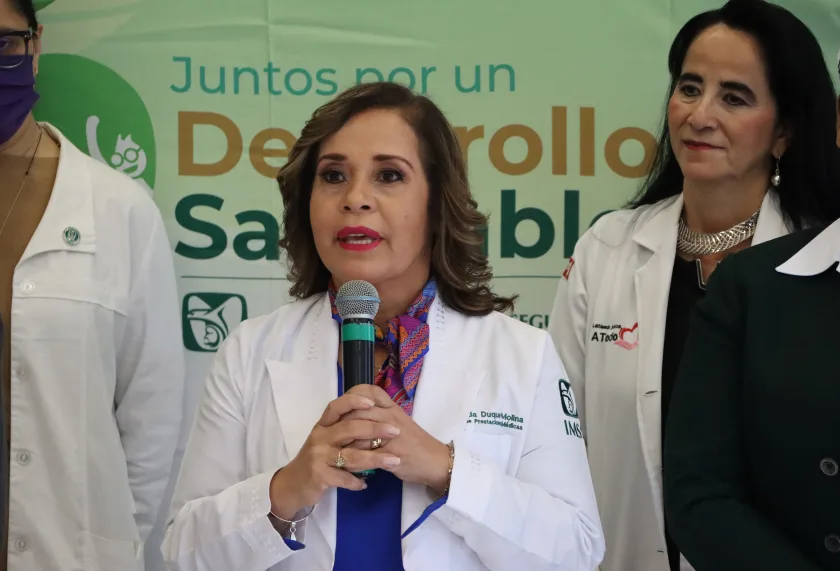 directora de Prestaciones Médicas del IMSS, doctora Célida Duque Molina informa de estrategia "Juntos por un desarrollo saludable"