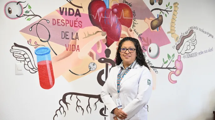 doctora Érika Rivera Durón, jefa de área de Trasplantes de la Coordinación de Donación y Trasplantes de Órganos, Tejidos y Células informa que se fortalerá red de donación de órganos y tejidos