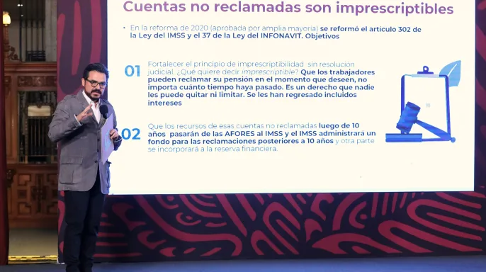 director general del Instituto Mexicano del Seguro Social (IMSS), Zoé Robledo informa de pensiones