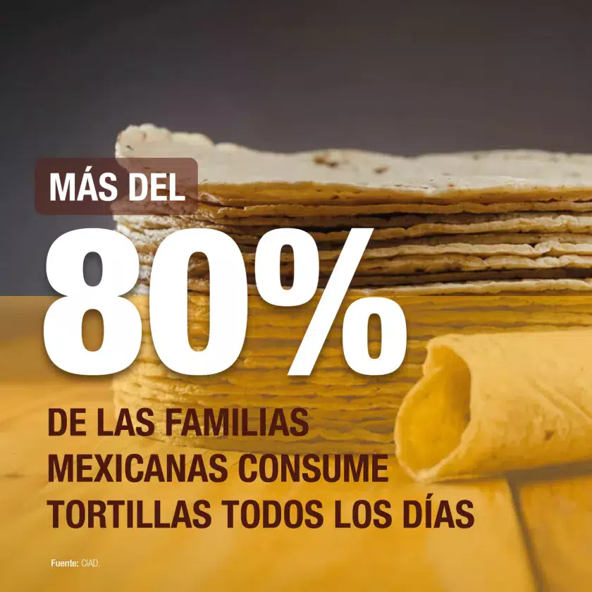 Las y los mexicanos consumen en promedio 75 kilos de tortilla al año